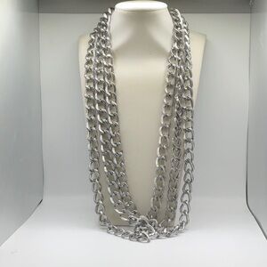 Elegant Multi-Layer Silver Necklace